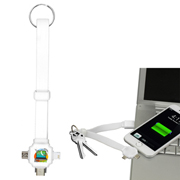 “Triple” 3-in-1 Charging Cable Keyholder for Cell Phones and Tablets with Type C Connector